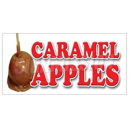 SIGNMISSION Safety Sign, 1.5 in Height, Vinyl, 8 in Length, Caramel Apples D-DC-8-Caramel Apples
